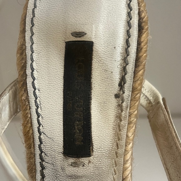 Louis Vuitton Authentic Monogram Wedge Heels 36 (6) white & gold - Picture 7 of 16